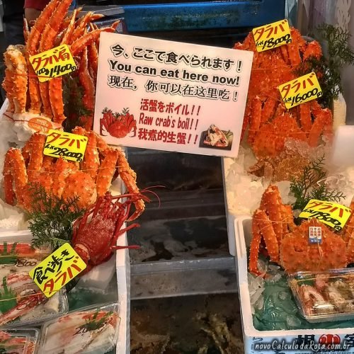 King crab no mercado de peixe em Tsukiji