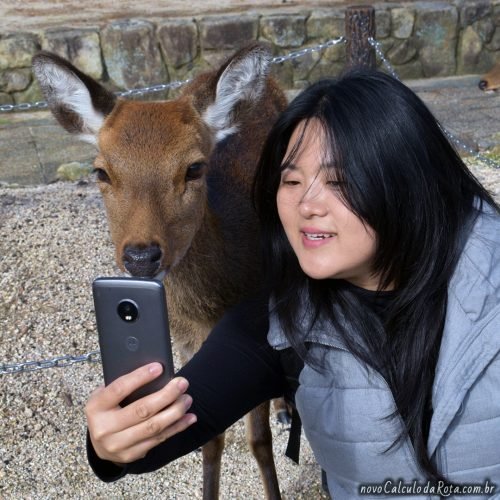 Ele insistiu pra fazer esta selfie em Miyajima...