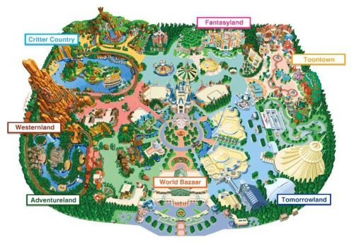 O mapa da Tokyo Disney