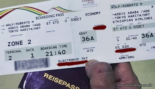 Bilhete de voo com a Ethiopian Airlines