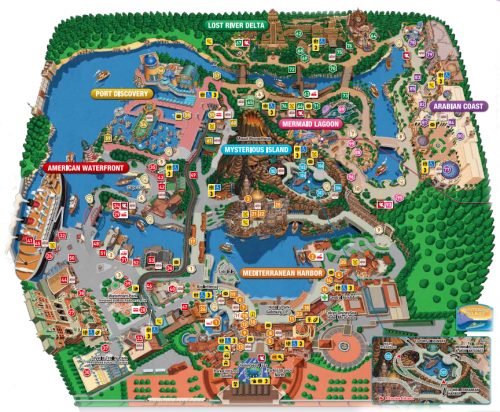 O mapa oficial do parque Tokyo DisneySea