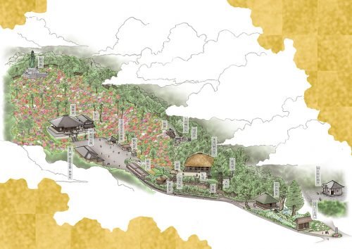 O mapa do Templo Shiofune Kannon-Ji